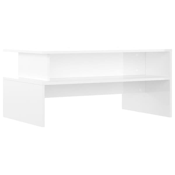 vidaXL sofabord 90x55x42,5 cm konstrueret træ hvid højglans