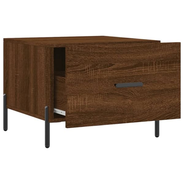 vidaXL Salongbord brun eik 50x50x40 cm konstruert tre