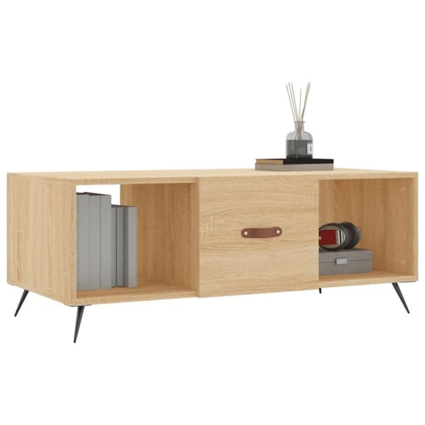 vidaXL Soffbord sonoma-ek 102x50x40 cm konstruerat trä