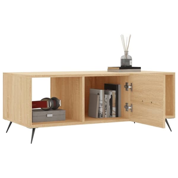 vidaXL Soffbord sonoma-ek 102x50x40 cm konstruerat trä