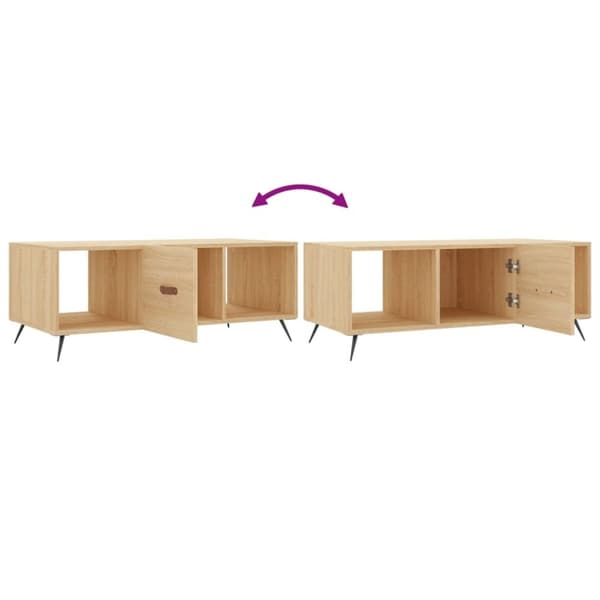 vidaXL Soffbord sonoma-ek 102x50x40 cm konstruerat trä