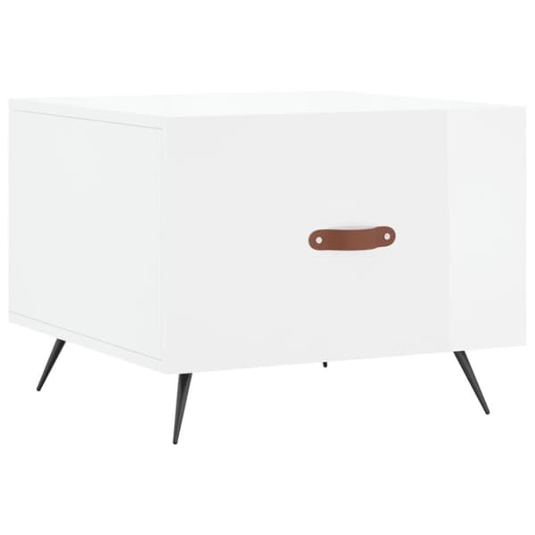 vidaXL sofabord 50x50x40 cm konstrueret træ hvid højglans