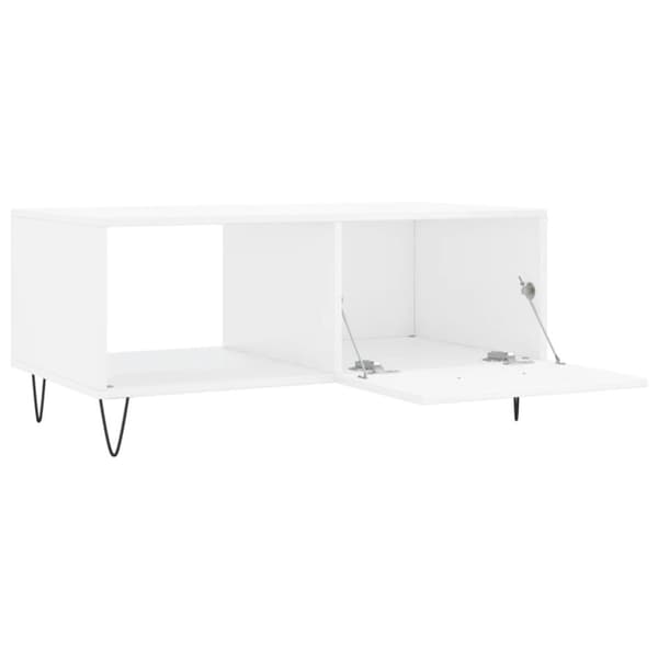 vidaXL sofabord 90x50x40 cm konstrueret træ hvid højglans