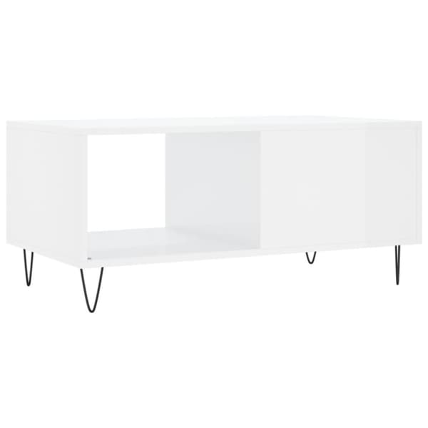vidaXL sofabord 90x50x40 cm konstrueret træ hvid højglans