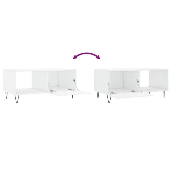 vidaXL sofabord 90x50x40 cm konstrueret træ hvid højglans