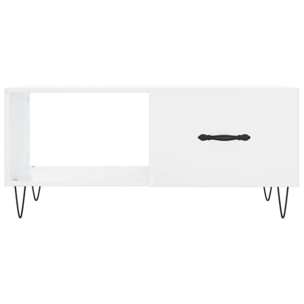 vidaXL Salongbord høyglans hvit 90x50x40 cm konstruert tre