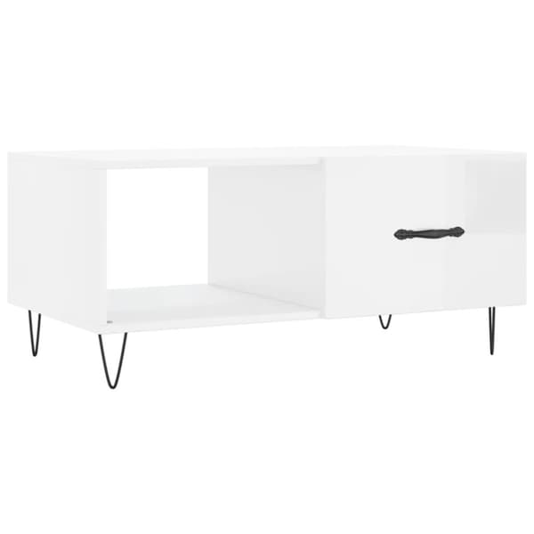 vidaXL Salongbord høyglans hvit 90x50x40 cm konstruert tre