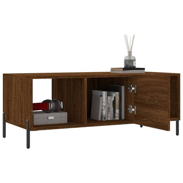 vidaXL sofabord 102x50x40 cm konstrueret træ brun egetræsfarve