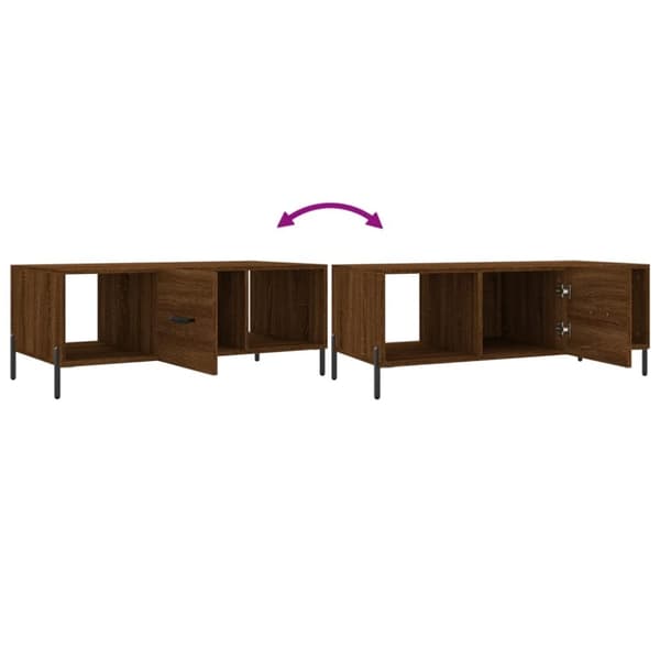 vidaXL sofabord 102x50x40 cm konstrueret træ brun egetræsfarve