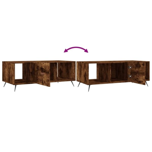 vidaXL sofabord 102x50x40 cm konstrueret træ røget egetræsfarve