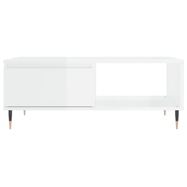 vidaXL sofabord 90x60x35 cm konstrueret træ hvid højglans