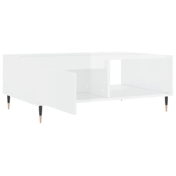 vidaXL sofabord 90x60x35 cm konstrueret træ hvid højglans