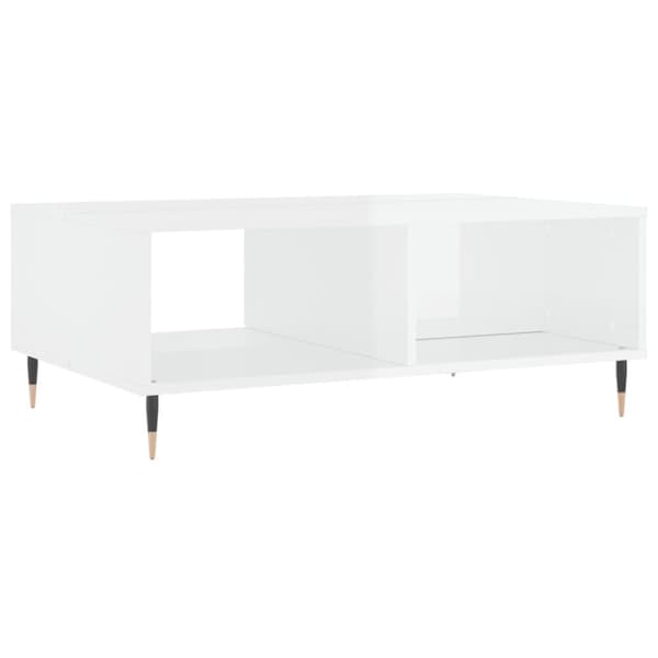 vidaXL sofabord 90x60x35 cm konstrueret træ hvid højglans