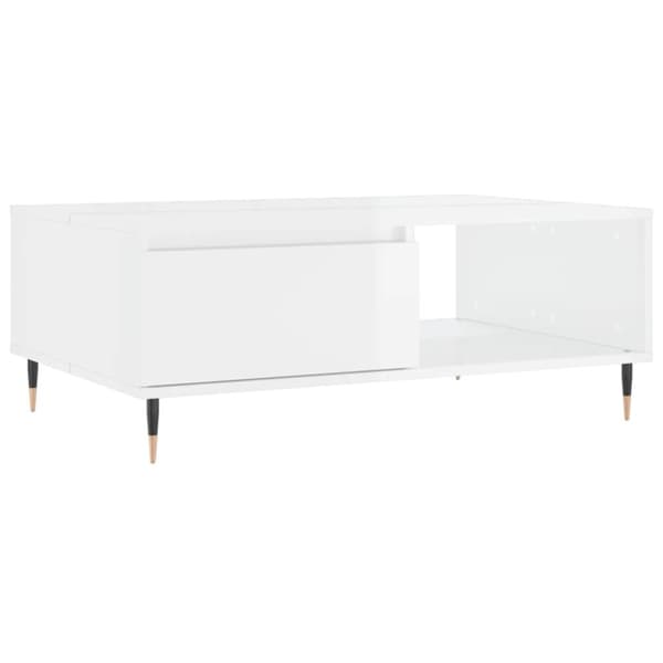 vidaXL sofabord 90x60x35 cm konstrueret træ hvid højglans