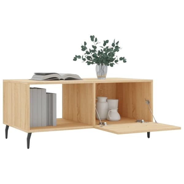 vidaXL Soffbord sonoma-ek 90x50x40 cm konstruerat trä