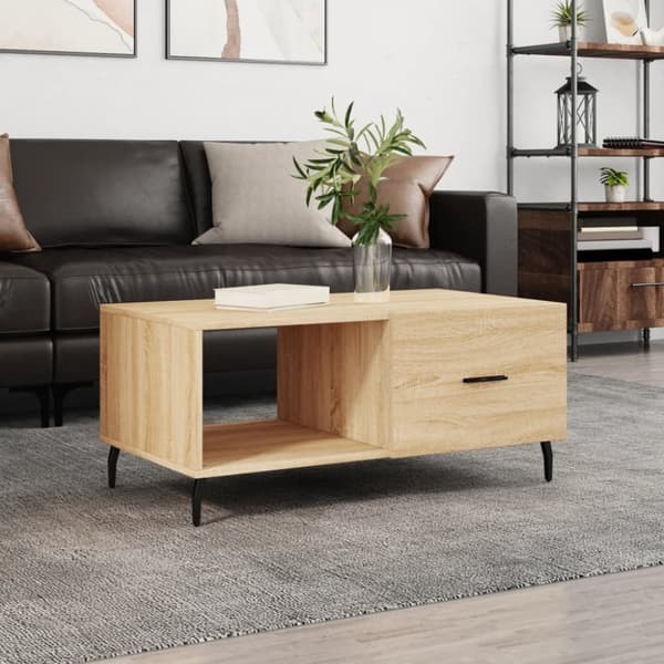 vidaXL Soffbord sonoma-ek 90x50x40 cm konstruerat trä