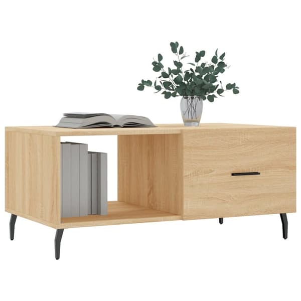 vidaXL Soffbord sonoma-ek 90x50x40 cm konstruerat trä