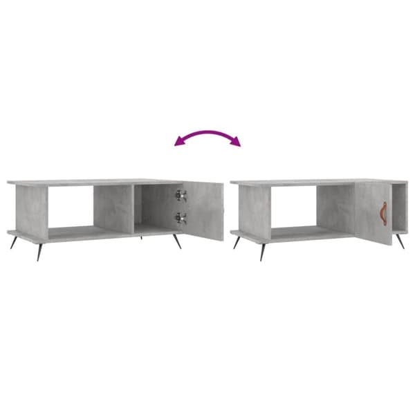 vidaXL Salongbord betonggrå 90x50x40 cm konstruert tre