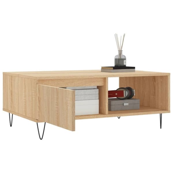 vidaXL Salongbord sonoma eik 90x60x35 cm konstruert tre