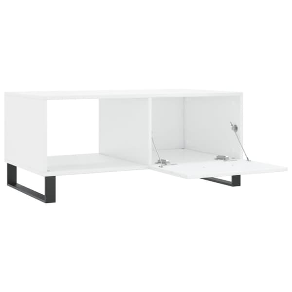 vidaXL sofabord 90x50x40 cm konstrueret træ hvid højglans