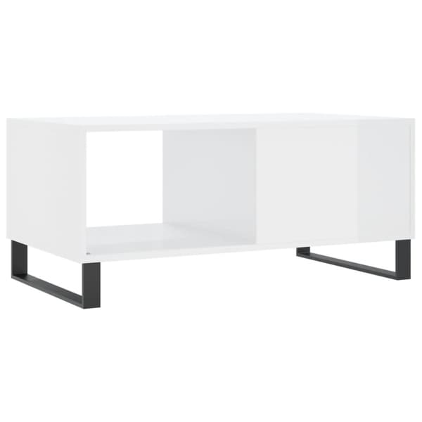 vidaXL sofabord 90x50x40 cm konstrueret træ hvid højglans