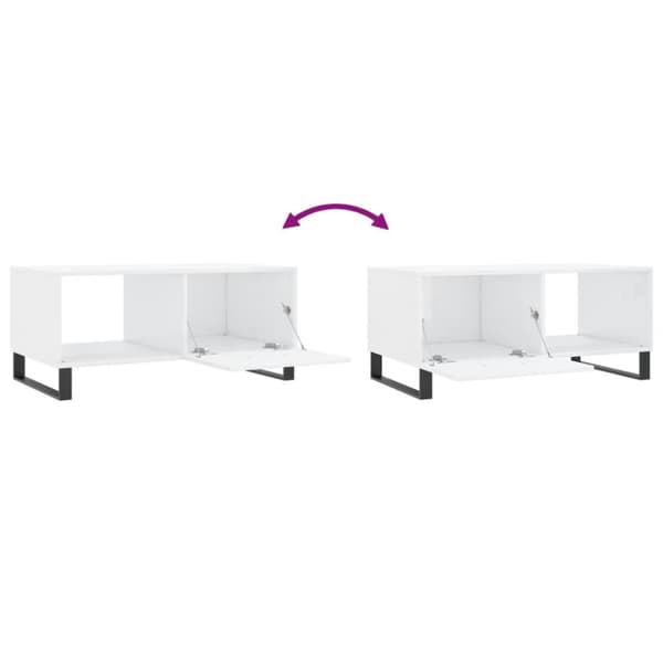 vidaXL sofabord 90x50x40 cm konstrueret træ hvid højglans