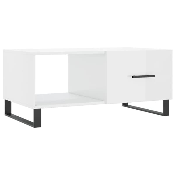 vidaXL sofabord 90x50x40 cm konstrueret træ hvid højglans