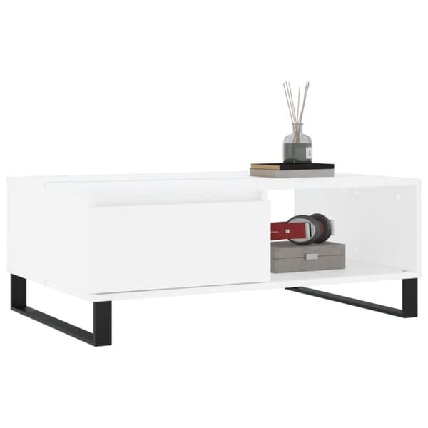 vidaXL Soffbord vit 90x60x35 cm konstruerat trä