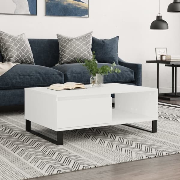 vidaXL Soffbord vit 90x60x35 cm konstruerat trä