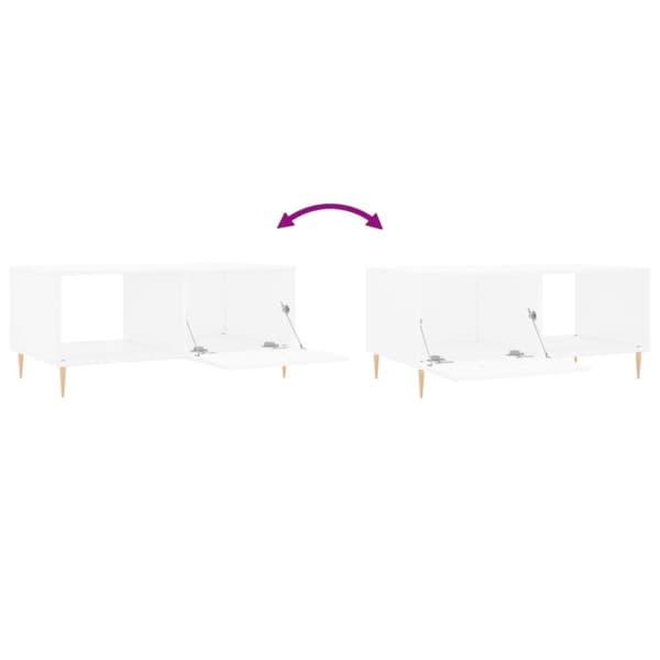 vidaXL Salongbord hvit 90x50x40 cm konstruert tre