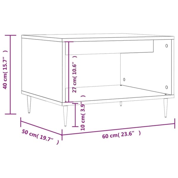 vidaXL sofabord 60x50x40 cm konstrueret træ sonoma-eg