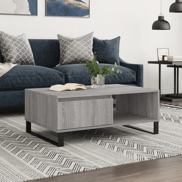 vidaXL sofabord 90x60x35 cm konstrueret træ grå sonoma-eg