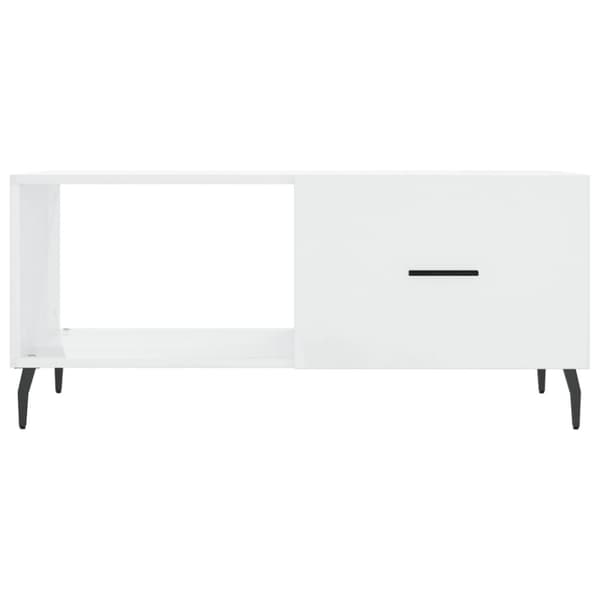 vidaXL Salongbord høyglans hvit 90x50x40 cm konstruert tre