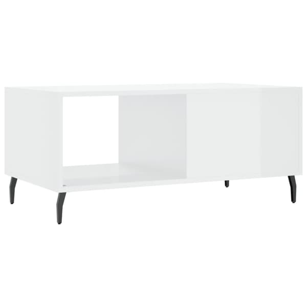 vidaXL Salongbord høyglans hvit 90x50x40 cm konstruert tre