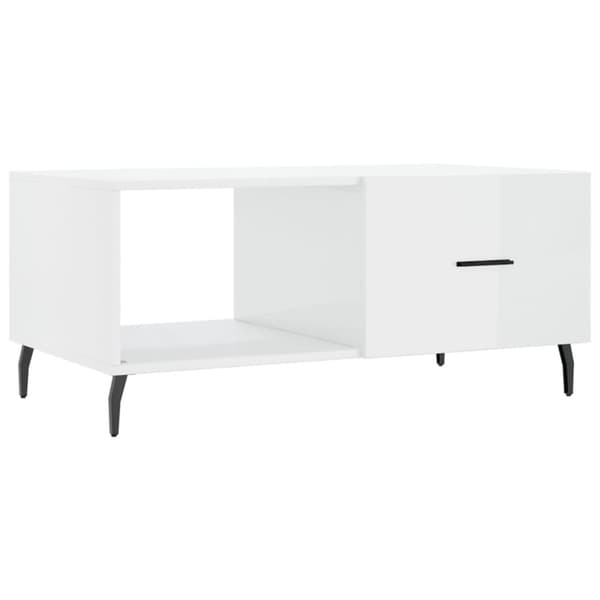 vidaXL sofabord 90x50x40 cm konstrueret træ hvid højglans