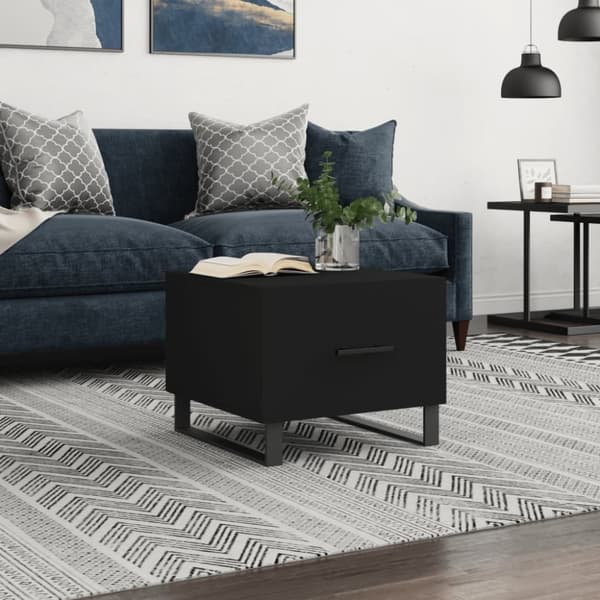 vidaXL Sohvapöytä musta 50x50x40 cm tekninen puu