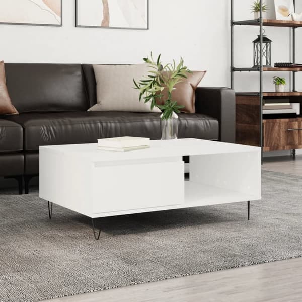 vidaXL sofabord 90x60x35 cm konstrueret træ hvid