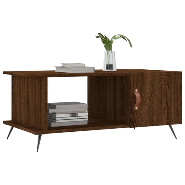 vidaXL sofabord 90x50x40 cm konstrueret træ brun egetræsfarve