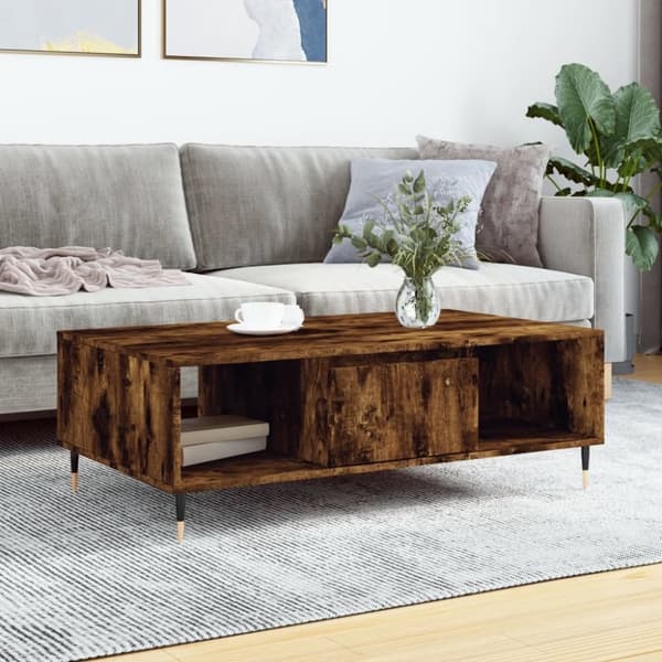 vidaXL Soffbord rökfärgad ek 104x60x35 cm konstruerat trä