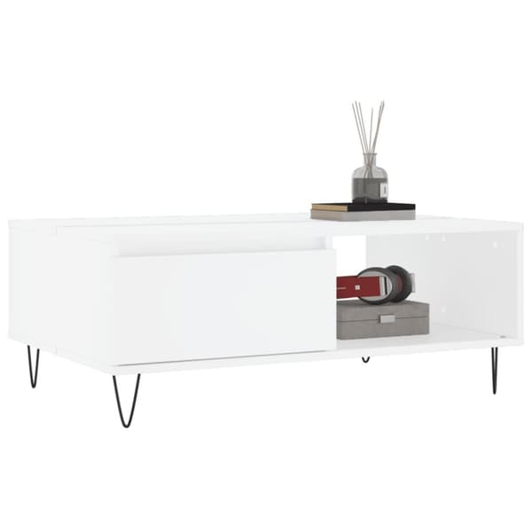 vidaXL Soffbord vit 90x60x35 cm konstruerat trä