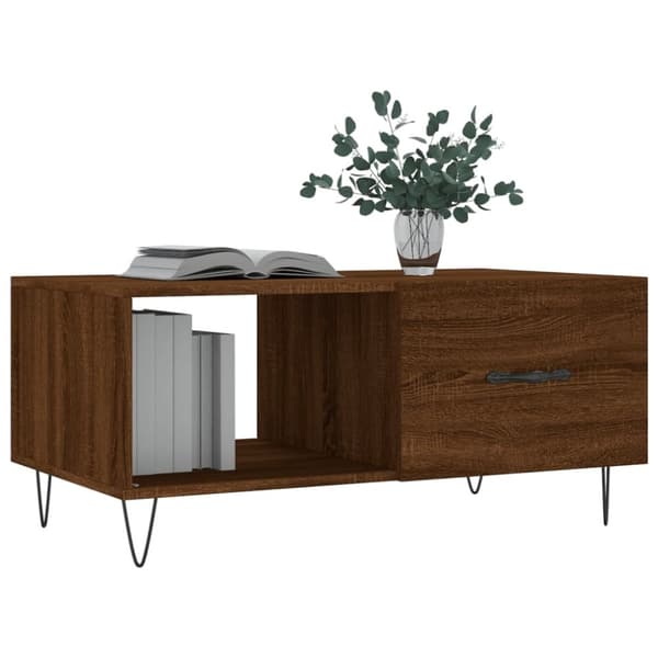 vidaXL Salongbord brun eik 90x50x40 cm konstruert tre