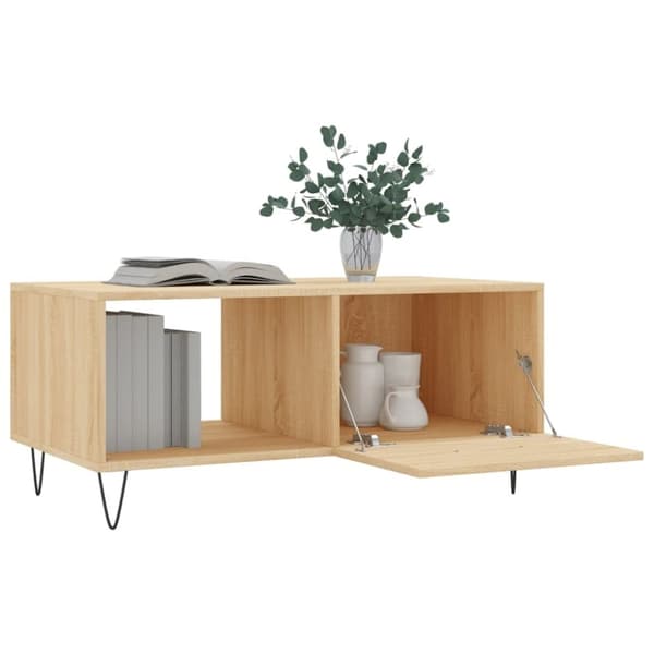 vidaXL sofabord 90x50x40 cm konstrueret træ sonoma-eg