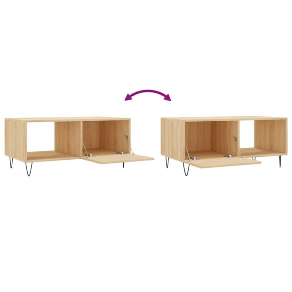vidaXL sofabord 90x50x40 cm konstrueret træ sonoma-eg