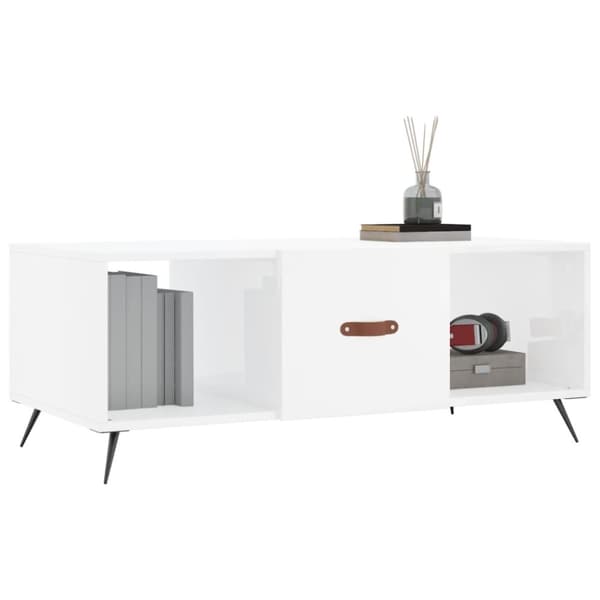 vidaXL sofabord 102x50x40 cm konstrueret træ hvid højglans