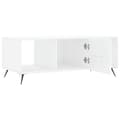 Miniatyrbillede 6 af 11: vidaXL sofabord 102x50x40 cm konstrueret træ hvid højglans