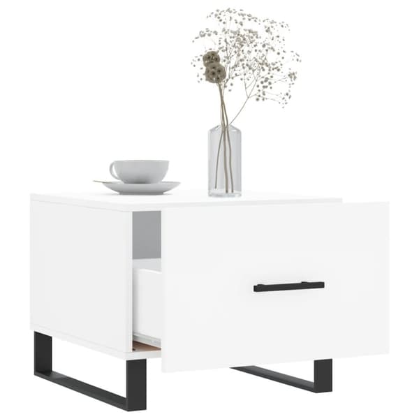vidaXL Salongbord hvit 50x50x40 cm konstruert tre