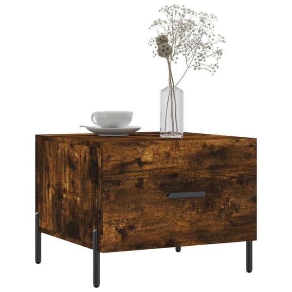 vidaXL sofabord 50x50x40 cm konstrueret træ røget egetræsfarve