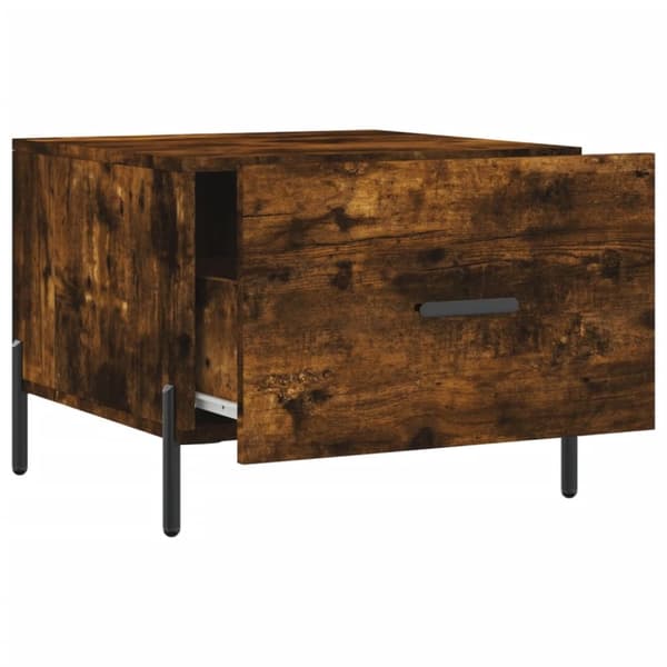 vidaXL sofabord 50x50x40 cm konstrueret træ røget egetræsfarve