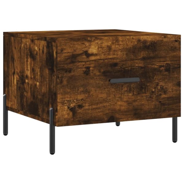 vidaXL sofabord 50x50x40 cm konstrueret træ røget egetræsfarve