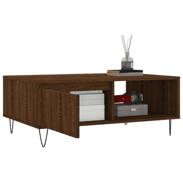 vidaXL Sohvapöytä ruskea tammi 90x60x35 cm tekninen puu